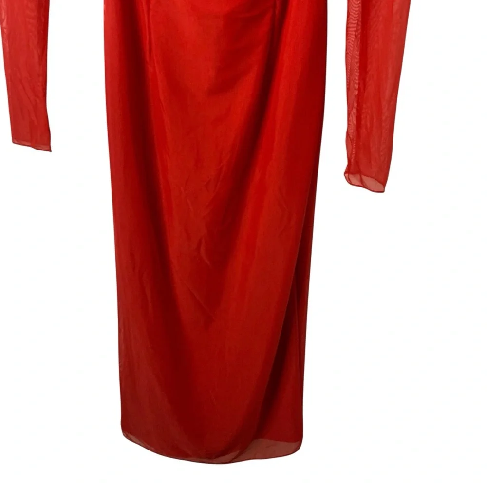 House of CB MP Scarlet Red Pink Lace Nylon Bodycon Corset Seraphina Dress Glam - Picture 7 of 9